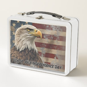 Majestic Eagle & Flag – Spirit of Freedom Metal Lunch Box