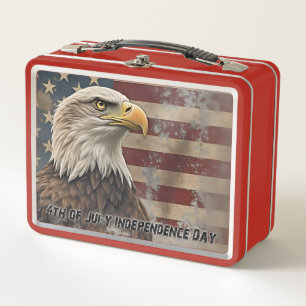 Majestic Eagle & Flag – Spirit of Freedom Metal Lunch Box