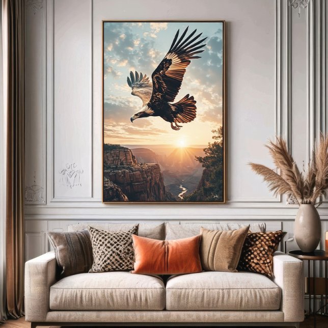 Majestic Eagle Flying at Sunset Poster (Creator Uploaded)