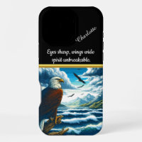 Majestic eagle gazing over tranquil waters at dusk