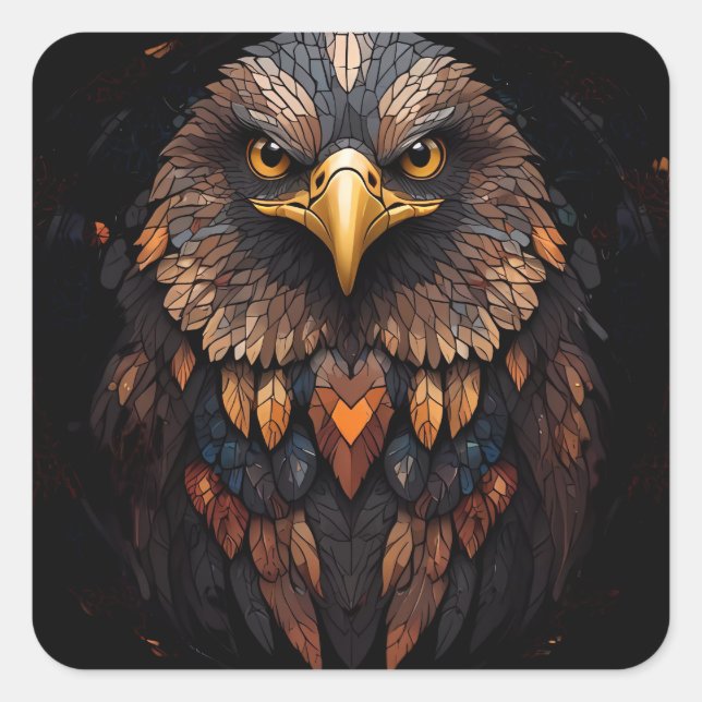 Majestic eagle Key Ring Square Sticker (Front)