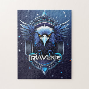 Majestic Eagle Logo Puzzle Artistic Wildlife Des