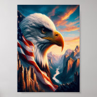 Majestic Eagle Merged With American Flag 7x5