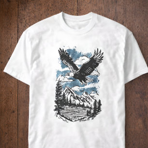 Majestic Eagle Mountain Lake Nature Wildlife  T-Shirt