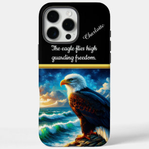 Majestic eagle overlooking tumultuous ocean waves iPhone 16 pro max case
