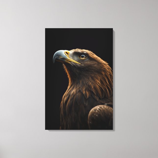 Majestic Eagle Portrait, Strength Royal Confidence Canvas Print (Front)