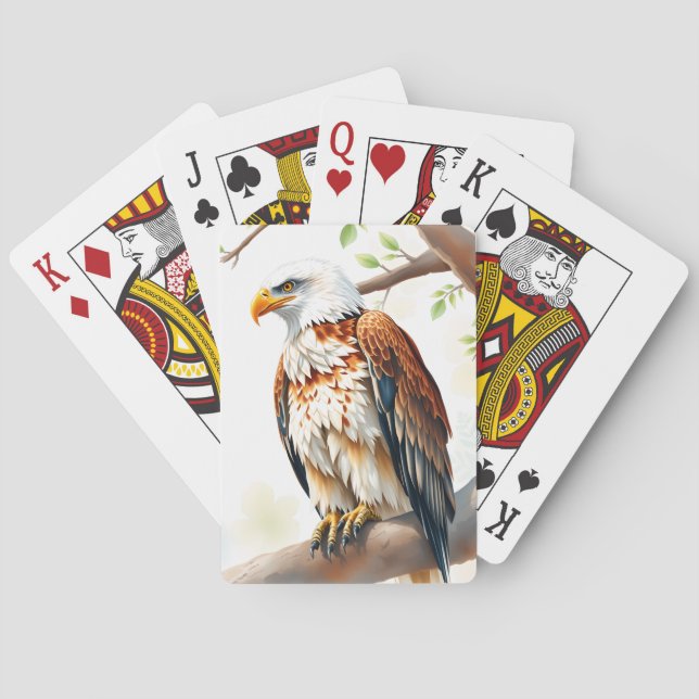 Majestic Eagle sitting on a Tree Branch Playing Cards (Back)