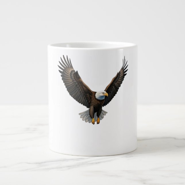 Majestic Eagle Soar T-Shirt Design Large Coffee Mug (Front)