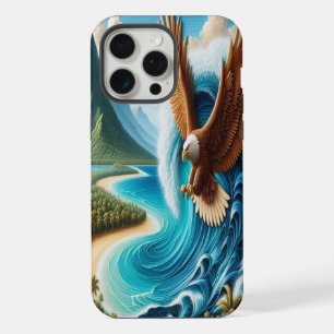 Majestic Eagle Soaring Above Ocean iPhone 15 Pro Max Case