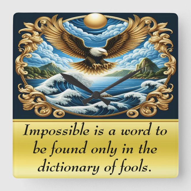 Majestic Eagle Soaring Gracefully Square Wall Clock (Front)