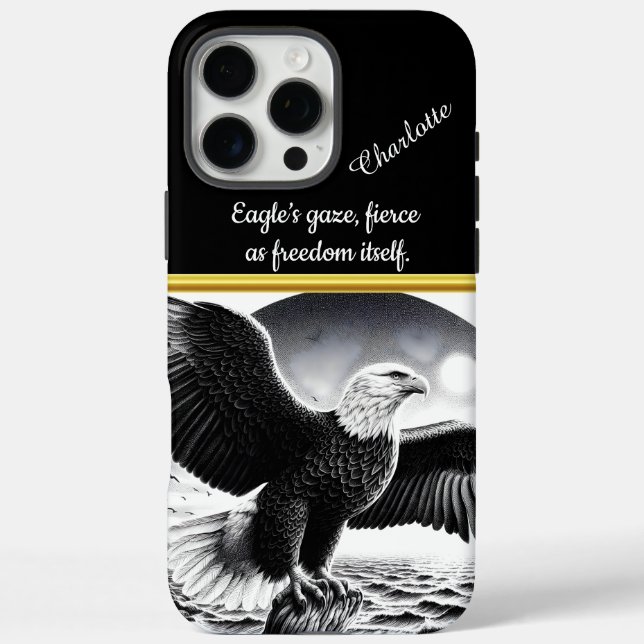 Majestic eagle soaring over turbulent ocean waves Case-Mate iPhone case (Back)