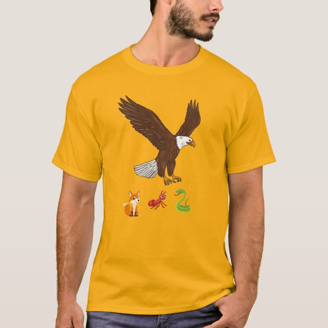 Majestic Eagle Soaring Through a Stormy Sky T-Shirt (Front)