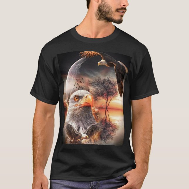 "Majestic Eagle – Soaring Through Artistic Skies" T-Shirt (Front)