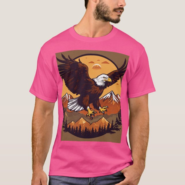 Majestic Eagle Sunset Flight T-Shirt (Front)