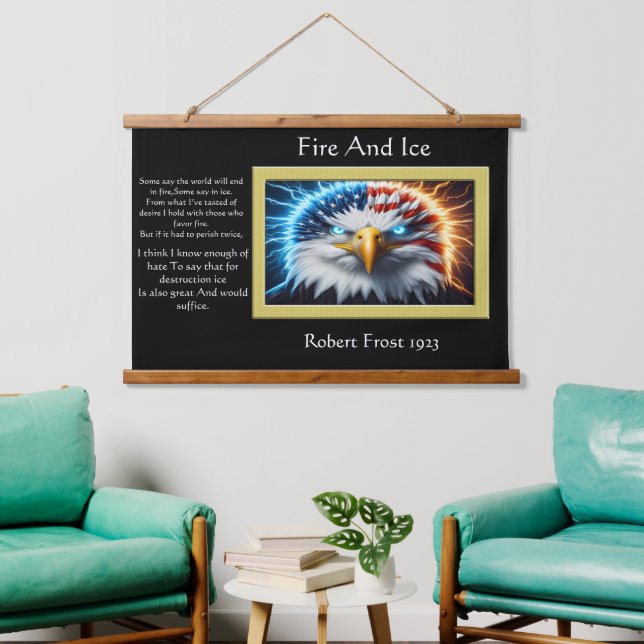 Majestic Eagle With American Flag Crown Hanging Tapestry (Living Room)