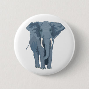 Majestic Elephant 6 Cm Round Badge