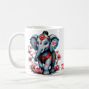 Majestic elephant in traditional Japanese style. Coffee Mug