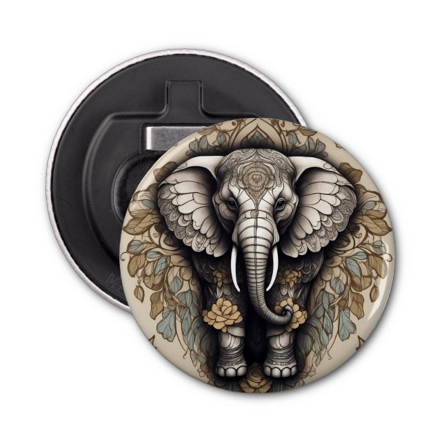 Majestic Elephant Mandala Bottle Opener (Front)