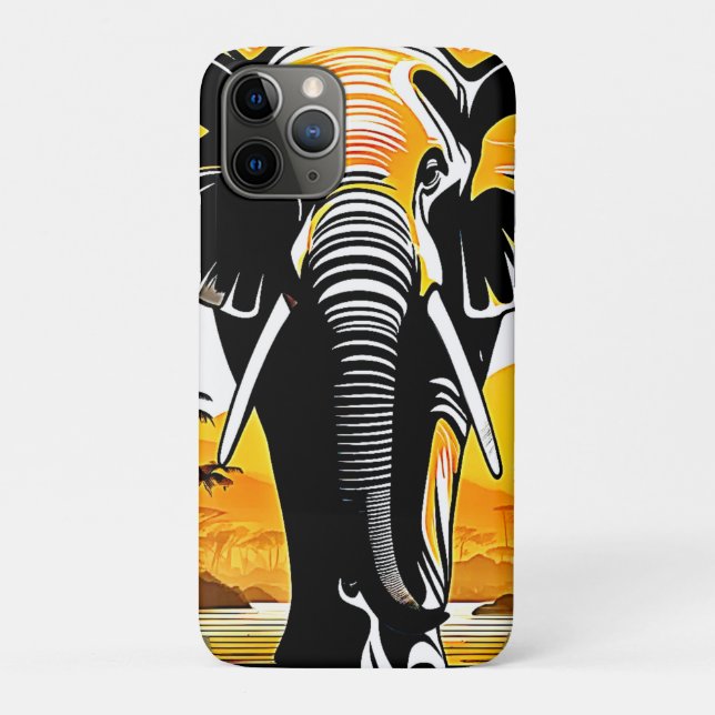 Majestic Elephant Sunset Case-Mate iPhone Case (Back)