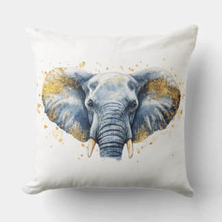🐘 Majestic Elephant with Golden sequins✨ Cushion