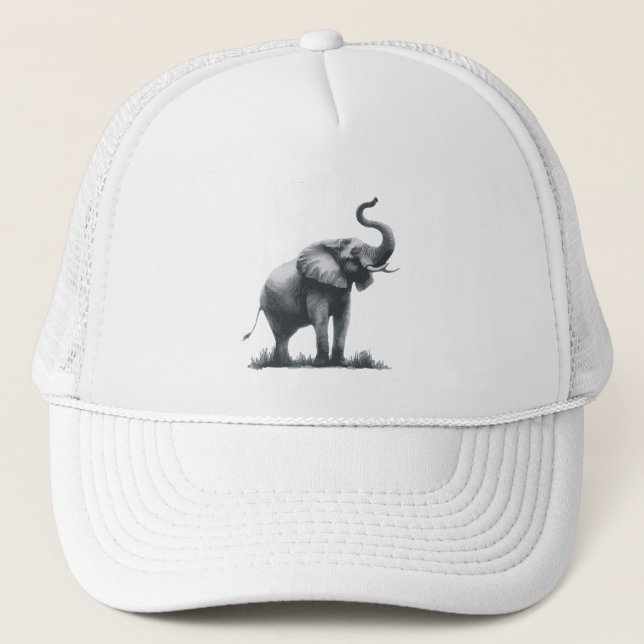 Majestic Elephant with Raised Trunk  Trucker Hat (Front)