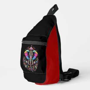 Majestic Elephant With Vibrant Face Paint Sling Bag