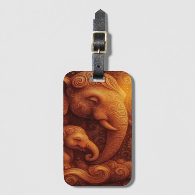Majestic Elephants  Luggage Tag (Front Vertical)