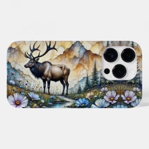 Majestic Elk in floral mountain valley Case-Mate iPhone 14 Pro Case