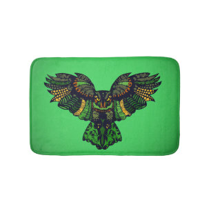 Majestic Emerald Owl Bath Mat