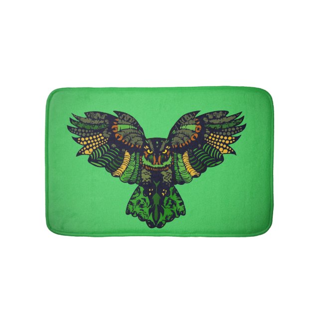 Majestic Emerald Owl Bath Mat (Front)
