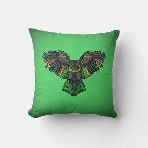Majestic Emerald Owl Cushion