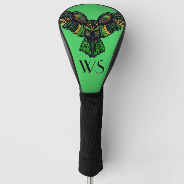 Majestic Emerald Owl Golf Head Cover (Front)