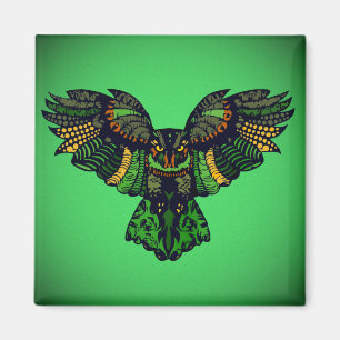Majestic Emerald Owl Magnet