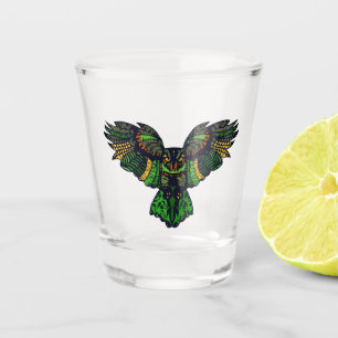 Majestic Emerald Owl Shot Glass