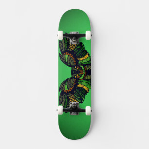 Majestic Emerald Owl Skateboard