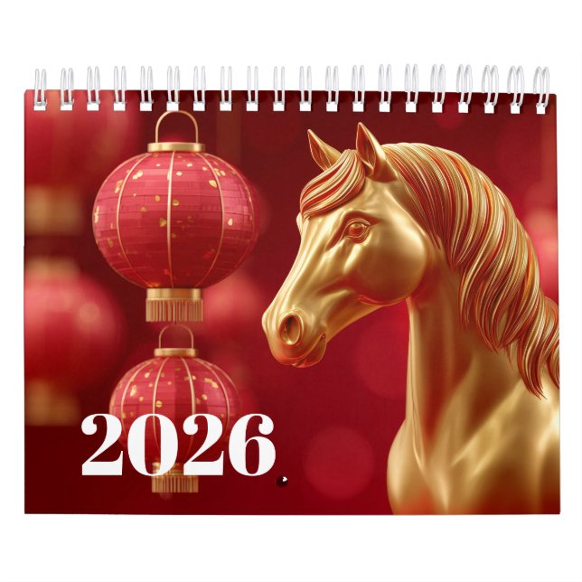 Majestic Equine Year 2026: Seasons of the Horse  Calendar (Cover)