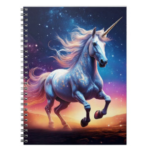 Majestic Ethereal Unicorn Cosmic Galaxy Spiral Notebook