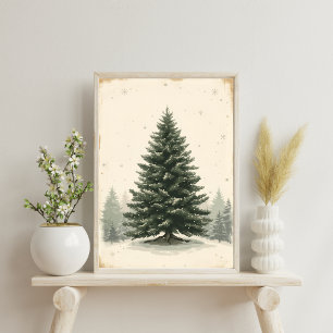 Majestic Evergreen Christmas Tree Poster