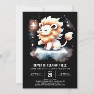 Majestic Fantasy Lion Birthday  Invitation