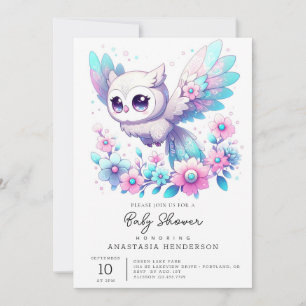 Majestic Fantasy Owl Baby Shower Invitation