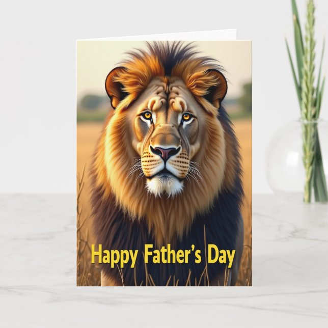 Majestic Fathers Day Feline Card (Front)