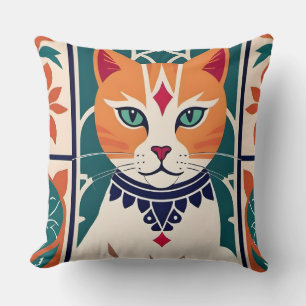 Majestic Feline Charm Cushion