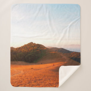Majestic field in the sunlight. Dramatic and pictu Sherpa Blanket