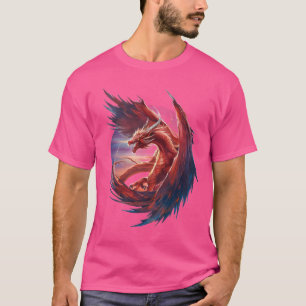 Majestic Fire Dragon - Epic Fantasy T-Shirt