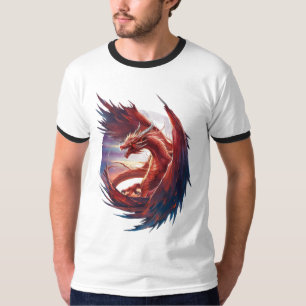 Majestic Fire Dragon - Epic Fantasy T-Shirt