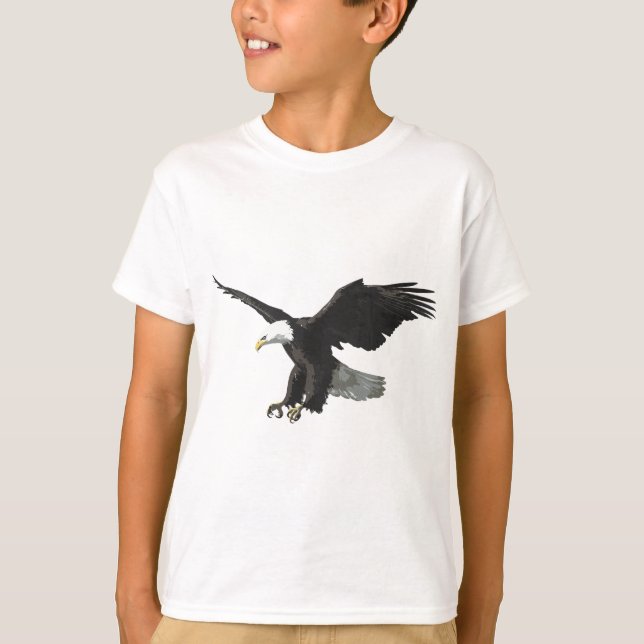 Majestic Flying American Bald Eagle Photo Portrait T-Shirt (Front)