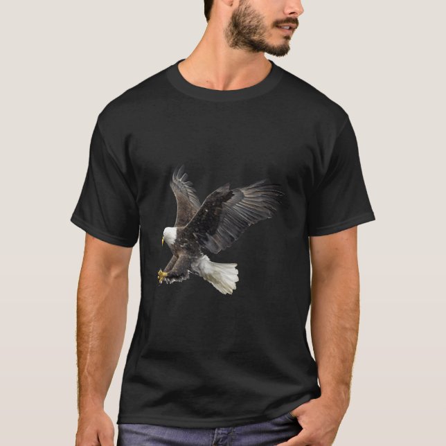 Majestic Flying American Bald Eagle T-Shirt (Front)