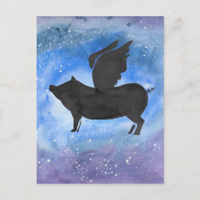 Majestic Flying Pig Postcard (Front)