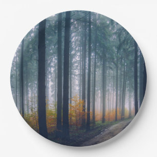 Majestic Forest Path Paper Plate