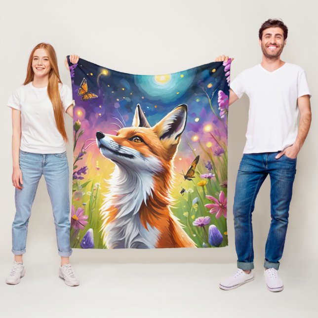 Majestic Fox Fleece Blanket (In Situ)